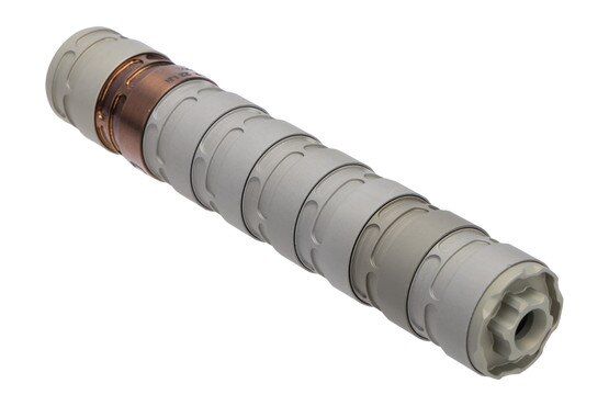 Q Erector Modular 22LR Silencer with clear anodized finish.